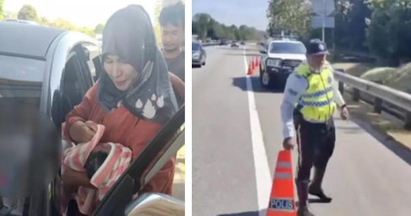 女子大道车内临盆 3警员助产下女婴